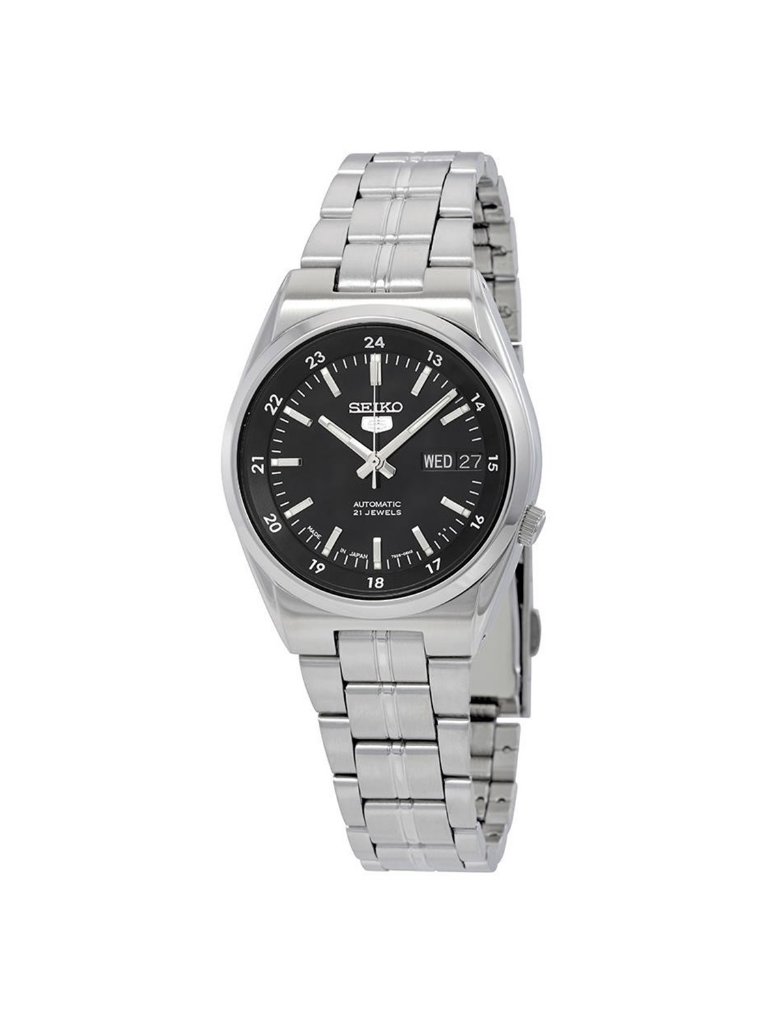 Nwt Seiko Series 5 Automatic DateDay Black Dial Mens Watch